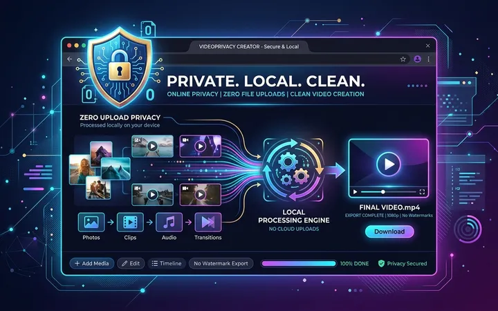 不用下载 App！免费无水印网页版照片转 MP4 电子相册制作教程