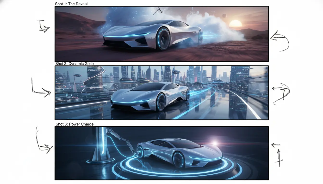 AI Video Generator turning prompts into clear shot sequences